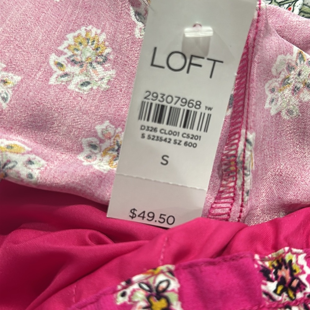 LOFT Border Floral Fluid Drawstring Short Small - Picture 8 of 9
